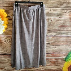 Terra Sky maxi skirt Women's 14W black/white checks Pre-owned
